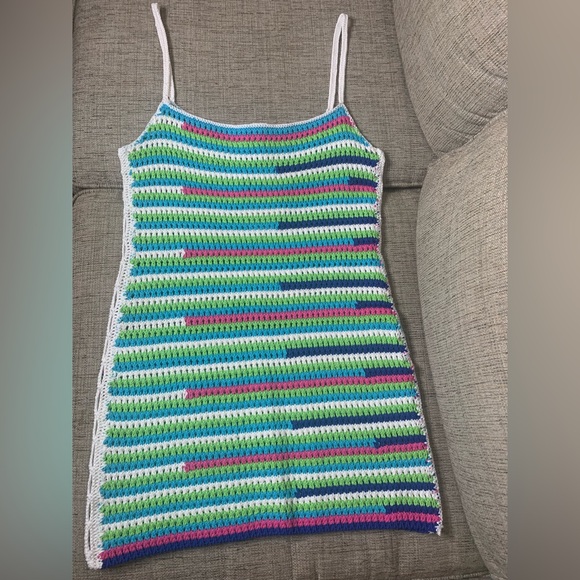 💫HP‼️💫 NWT Revolve CAMILA COELHO Rhea Open Stitch Mini Dress in Tropical, Medium - Picture 5 of 8